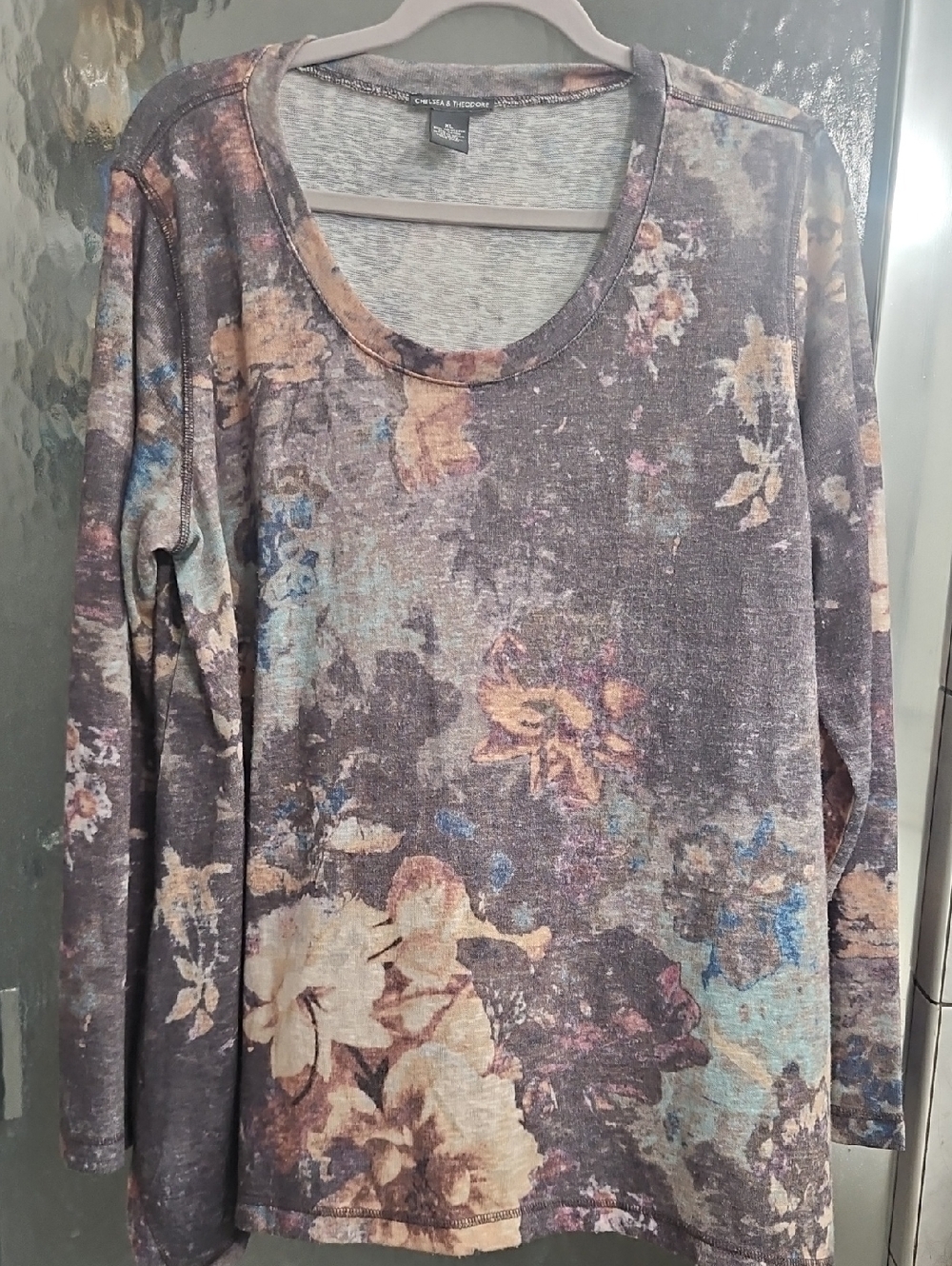 Chelsea & Theodore Muted Floral Long-Sleeve Tee